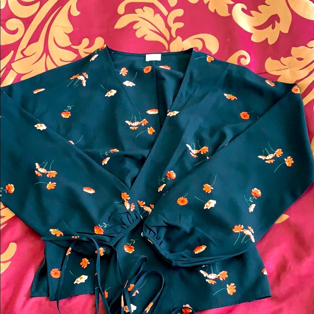 Aritzia wrap blouse